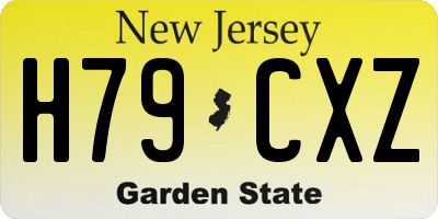 NJ license plate H79CXZ