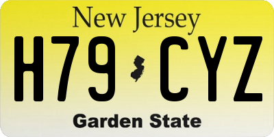 NJ license plate H79CYZ