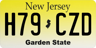 NJ license plate H79CZD