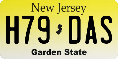 NJ license plate H79DAS