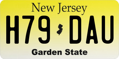 NJ license plate H79DAU