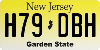NJ license plate H79DBH