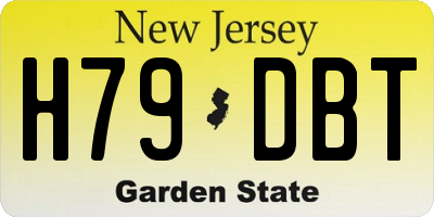 NJ license plate H79DBT