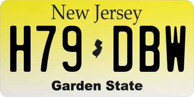 NJ license plate H79DBW