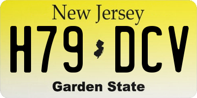 NJ license plate H79DCV
