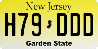 NJ license plate H79DDD