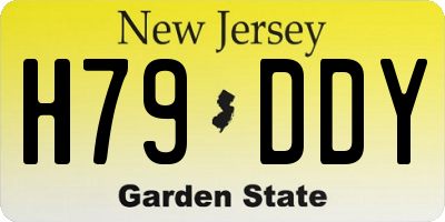 NJ license plate H79DDY