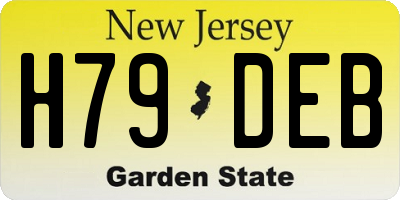 NJ license plate H79DEB