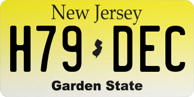 NJ license plate H79DEC
