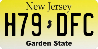 NJ license plate H79DFC
