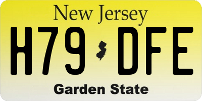 NJ license plate H79DFE