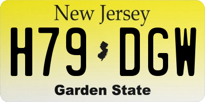 NJ license plate H79DGW