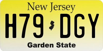 NJ license plate H79DGY