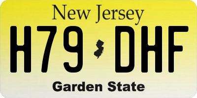 NJ license plate H79DHF