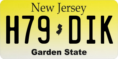 NJ license plate H79DIK