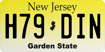 NJ license plate H79DIN