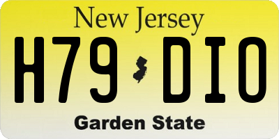 NJ license plate H79DIO