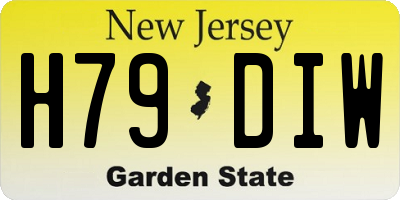 NJ license plate H79DIW