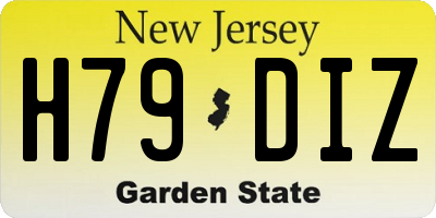 NJ license plate H79DIZ