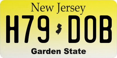 NJ license plate H79DOB