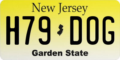 NJ license plate H79DOG