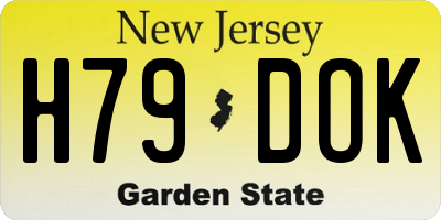 NJ license plate H79DOK