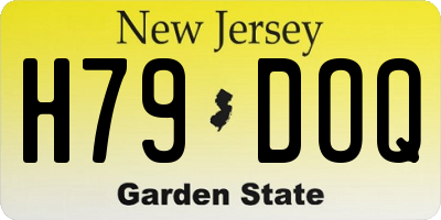 NJ license plate H79DOQ
