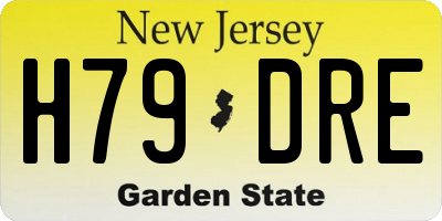 NJ license plate H79DRE