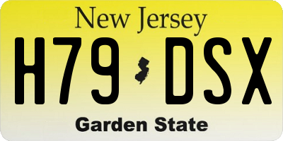 NJ license plate H79DSX
