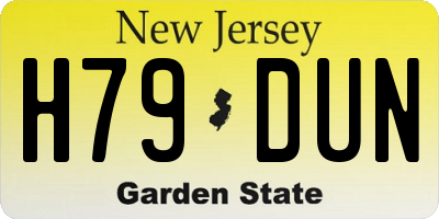 NJ license plate H79DUN