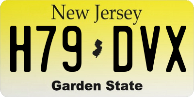 NJ license plate H79DVX
