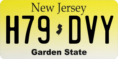 NJ license plate H79DVY