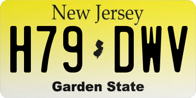 NJ license plate H79DWV