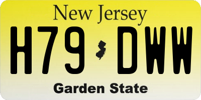 NJ license plate H79DWW