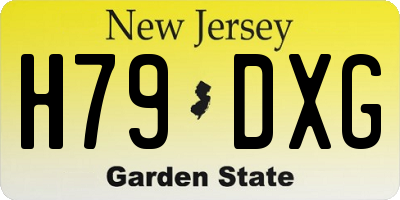 NJ license plate H79DXG