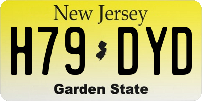 NJ license plate H79DYD