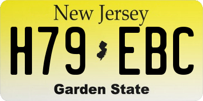NJ license plate H79EBC