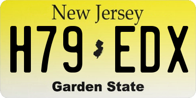 NJ license plate H79EDX