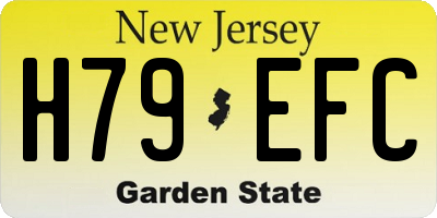 NJ license plate H79EFC