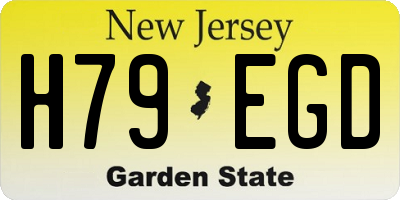 NJ license plate H79EGD