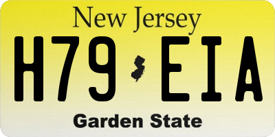NJ license plate H79EIA