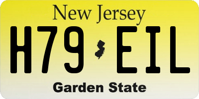 NJ license plate H79EIL