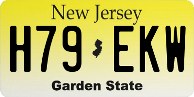 NJ license plate H79EKW
