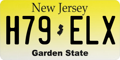 NJ license plate H79ELX