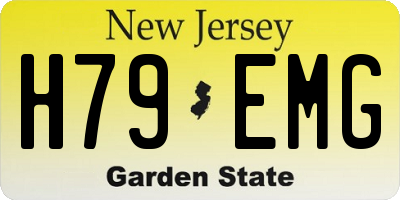 NJ license plate H79EMG