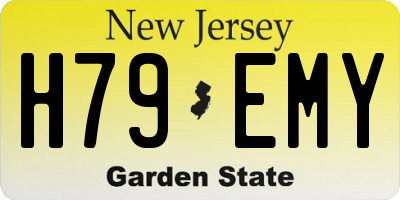 NJ license plate H79EMY