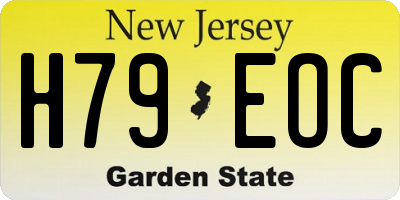 NJ license plate H79EOC