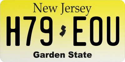 NJ license plate H79EOU