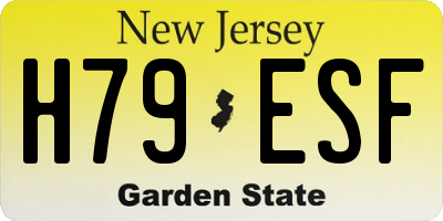 NJ license plate H79ESF
