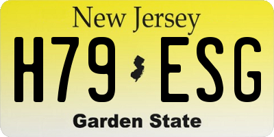 NJ license plate H79ESG
